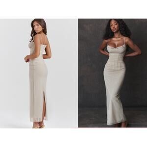 House of CB Nalini Sand Maxi Dress - Size L (Plus Cups D-E)